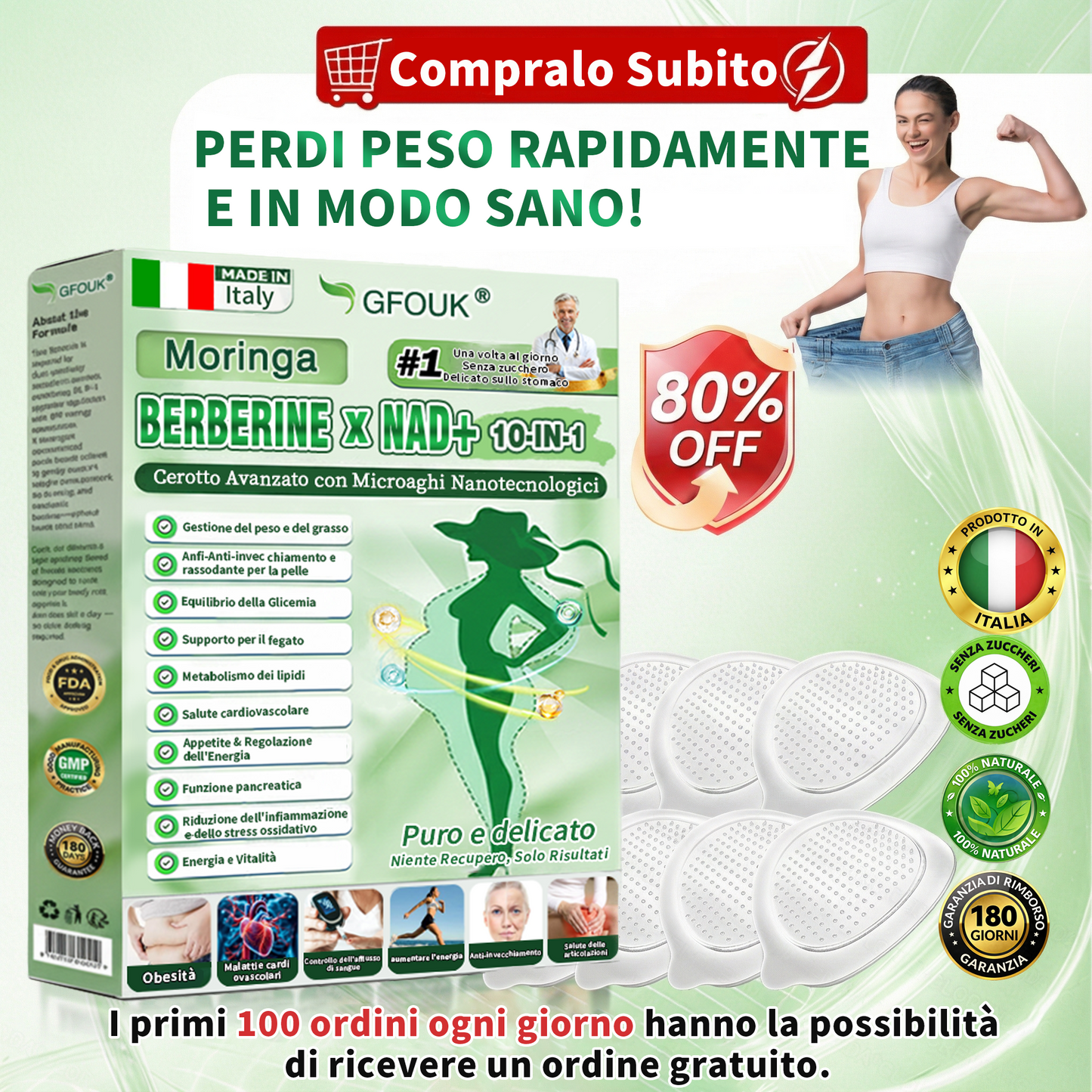 👩‍⚕️ Store Ufficiale |  🍋‍🟩GFOUK® Moringa · Berberina × NAD+ Cerotto avanzato 10-in-1 con microneedle nano  🕒 Solo una volta al giorno ✨ Cambiamenti visibili già in 7 giorni