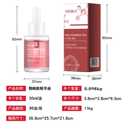 Prodotti per la cura della pelle con soluzione di niacinamide e acido ialuronico