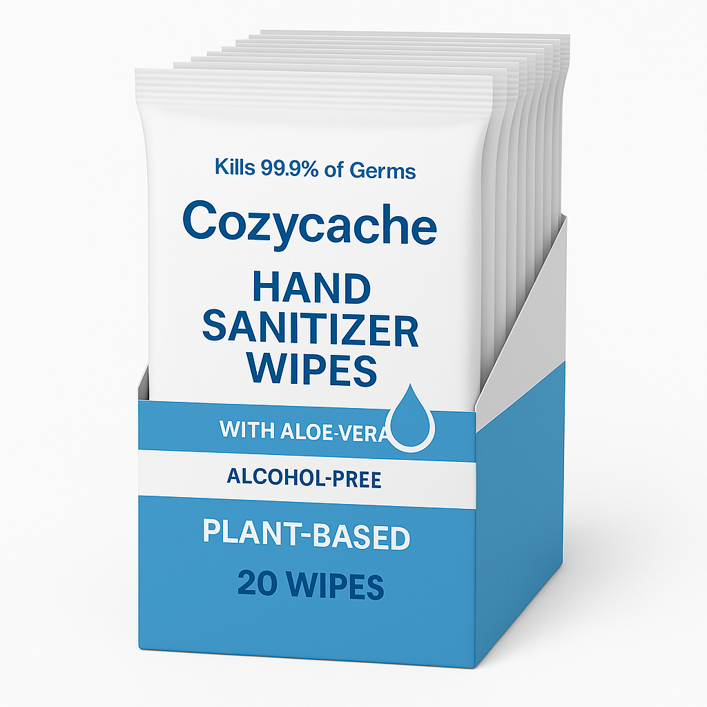 Cozycache Plant Based Antibacterial Hand Wipes 20pcs (10packs)